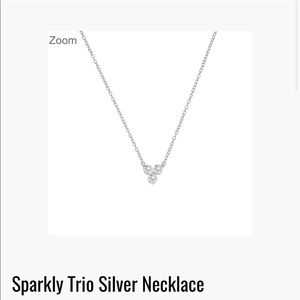 Sparkly Trio Silver Necklace